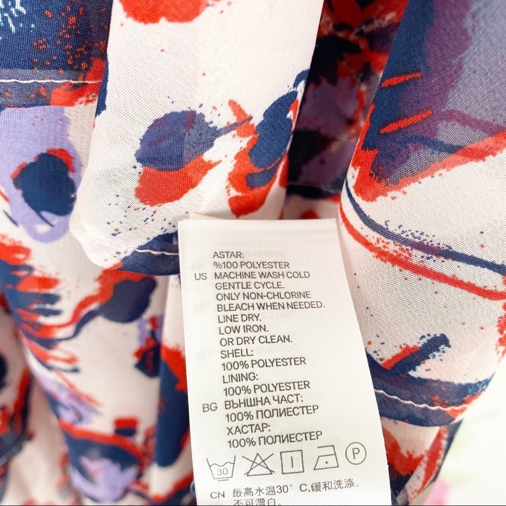 NEW H&M Printed Floral Ruffle Midi Dress 2 - Picture 8 of 8
